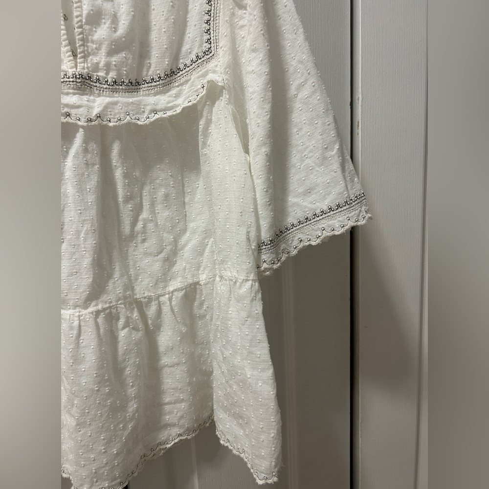 Velvet by Graham & Spencer Women’s Raina Swiss Dot Blouse Top Off-white Size L - Picture 14 of 15